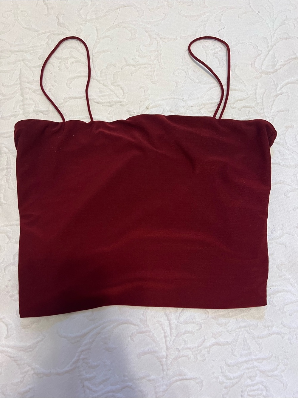 Better Be Burgundy Spaghetti Strap Crop Top size M